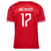 Fotballdrakt Herre Danmark Victor Kristiansen #17 Hjemmedrakt EM 2024 Kortermet